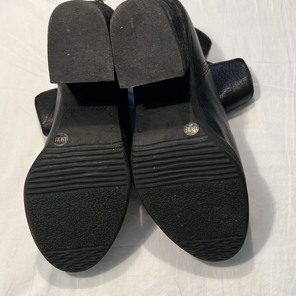 Lucky Brand Black Leather Ankle Boots 3.5 Inch Heel - Picture 5 of 8